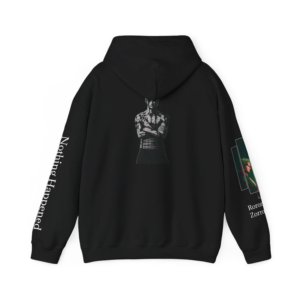 Skull & Crossed Guns Hoodie — 'Nothing Happened' Graphic Pullover