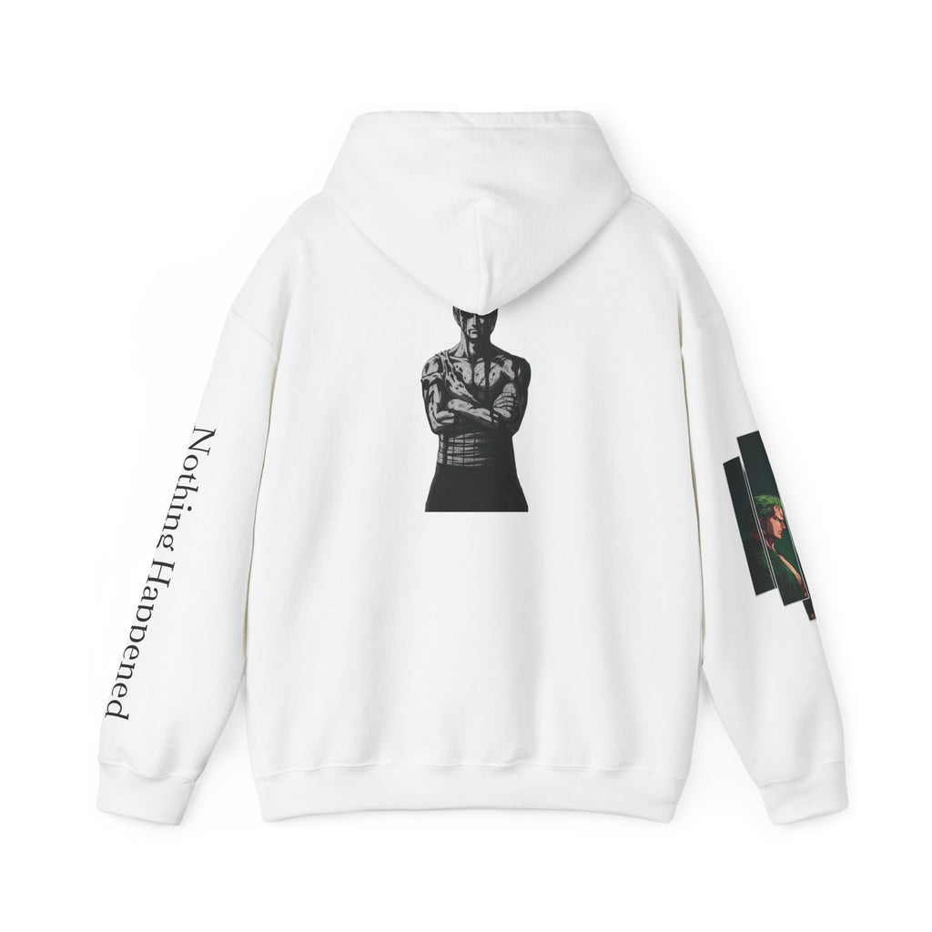 Skull & Crossed Guns Hoodie — 'Nothing Happened' Graphic Pullover